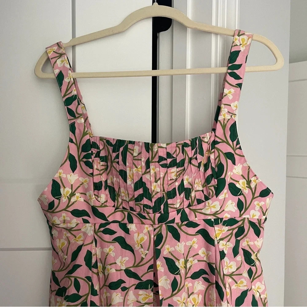 AGUA BY AGUA BENDITA Pink Hortencia Dos Gardenias Rosa Midi Dress Sleeveless - Picture 6 of 10